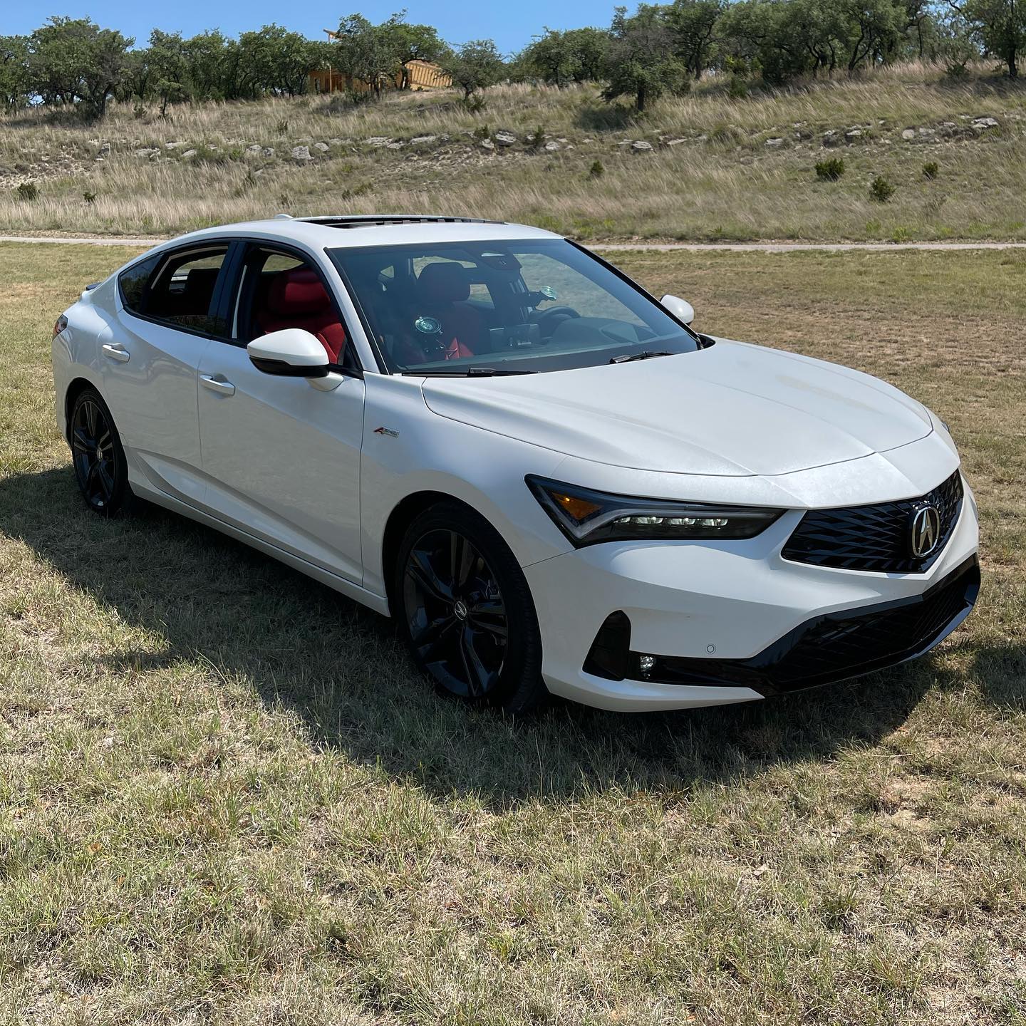 Acura Integra Official PLATINUM WHITE Integra Club & Photos Platinum White 2023 Integra with red interior 1