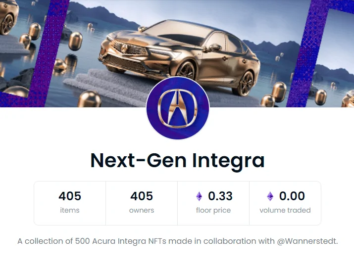 Acura Integra NFT: Not-Fun2b Taken AcuraNFT