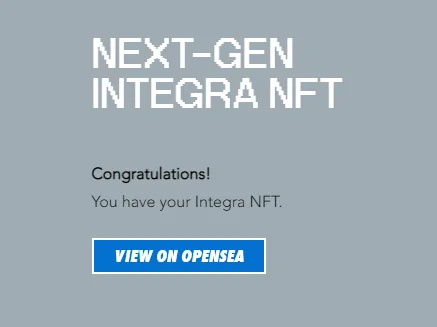 Acura Integra NFT/Not For Takeout: Do you lose it if you change your mind? NFT done June 14