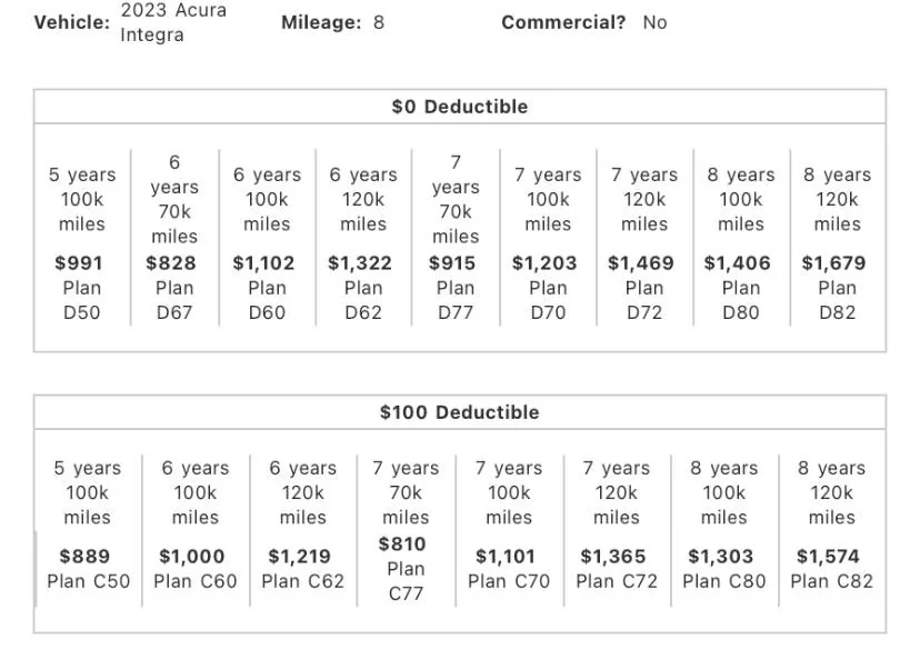 Acura Integra Acura Care pricing? 53166BB7-47CD-4AF8-BA7B-77C97C62C1B0