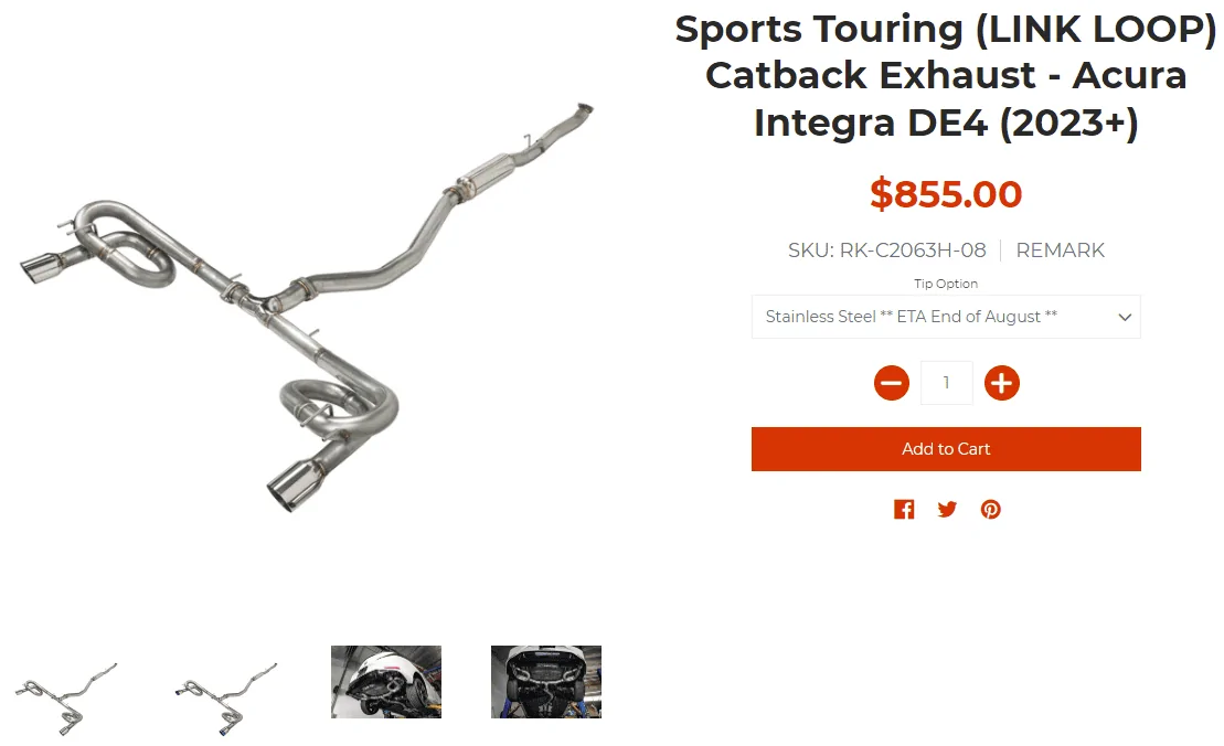 Acura Integra FE1 Civic Si and DE4 Integra cat-back exhausts interchangeable? 1658206928666