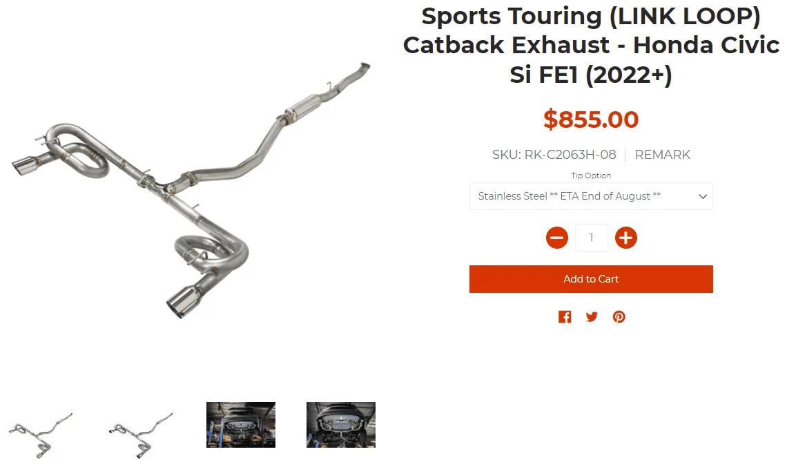 Acura Integra FE1 Civic Si and DE4 Integra cat-back exhausts interchangeable? 1658206944546