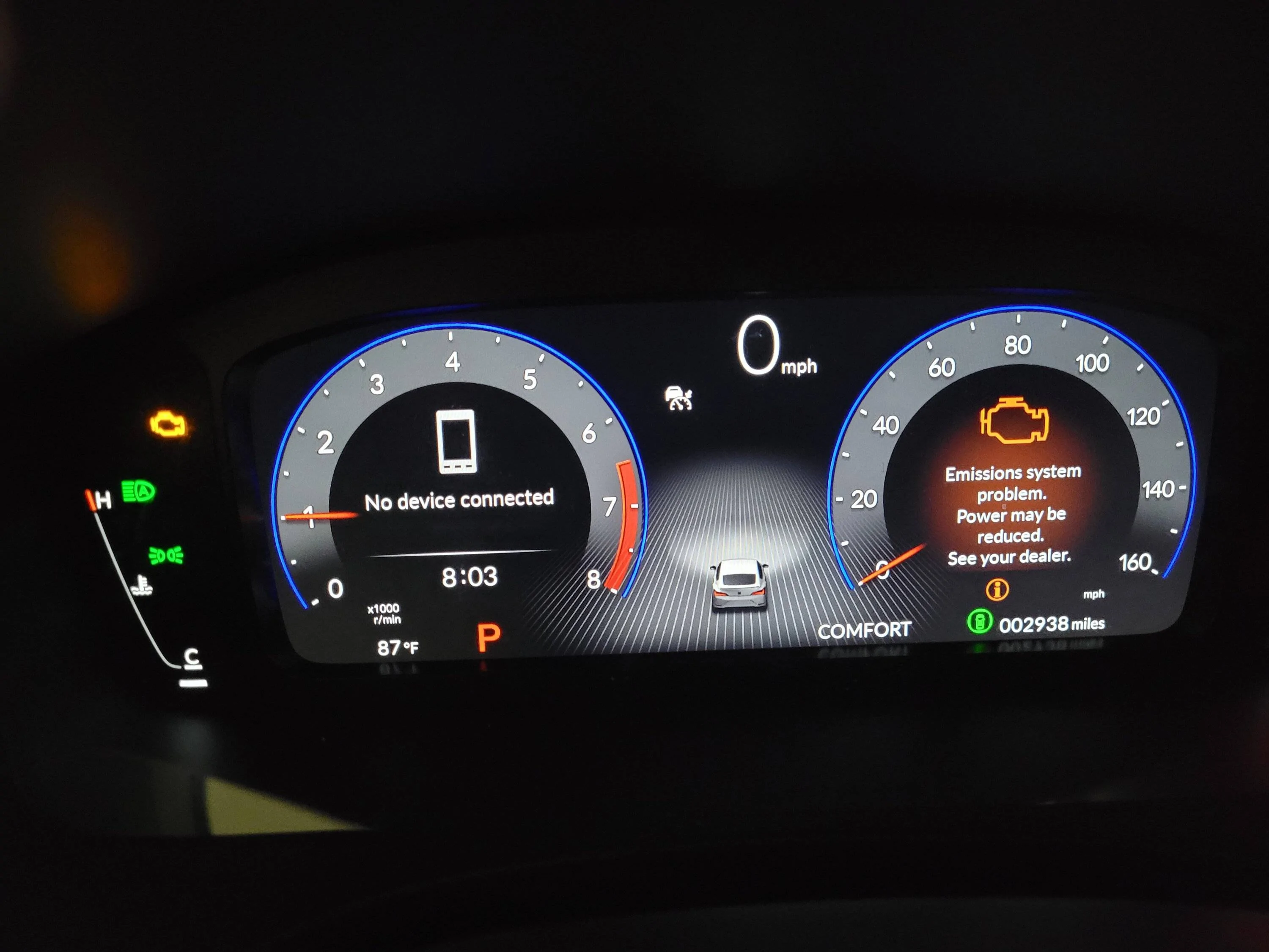 Acura Integra Integra Emissions System Problem Screenshot 9.18.2022