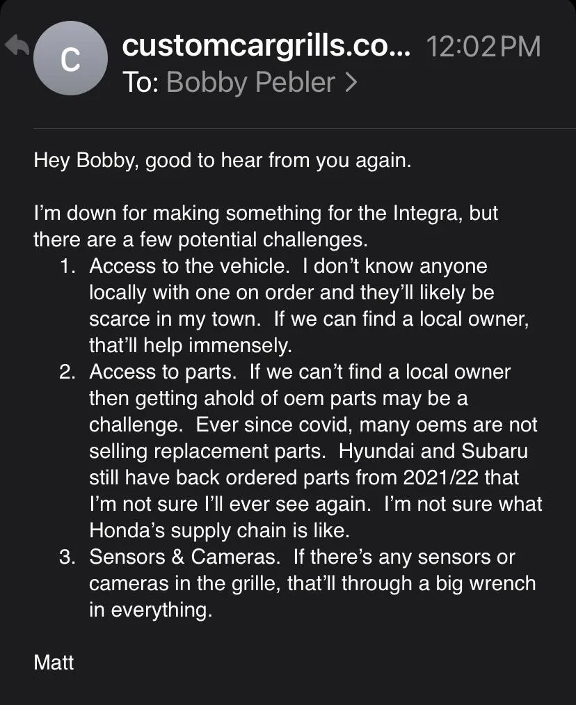 Acura Integra Custom Grill Options - Calling all Michigan/Indiana owners especially - Help? 5DAAEE97-068B-4C50-B07A-E1A89B3024E2