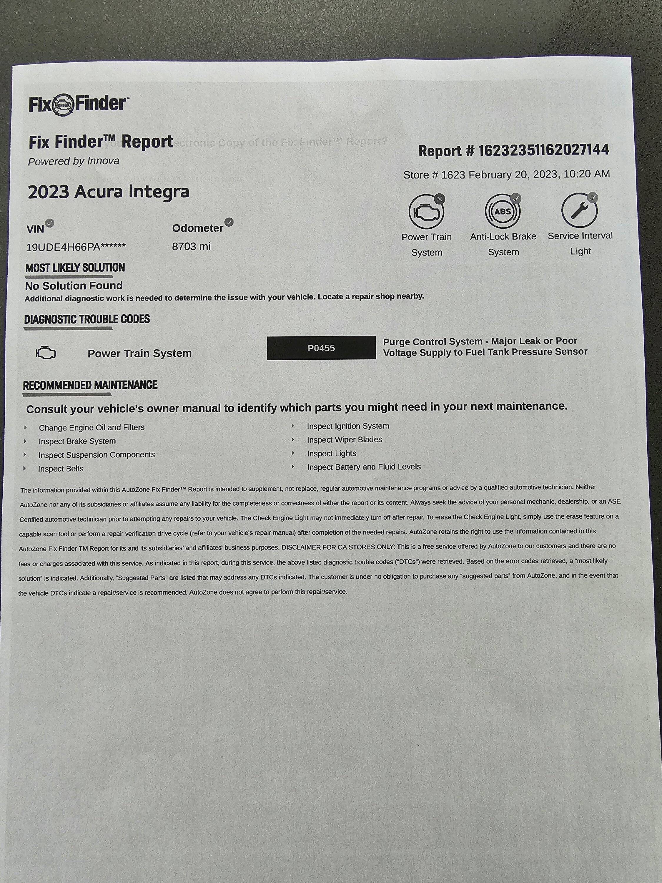Acura Integra Integra Emissions System Problem 20230220_105007