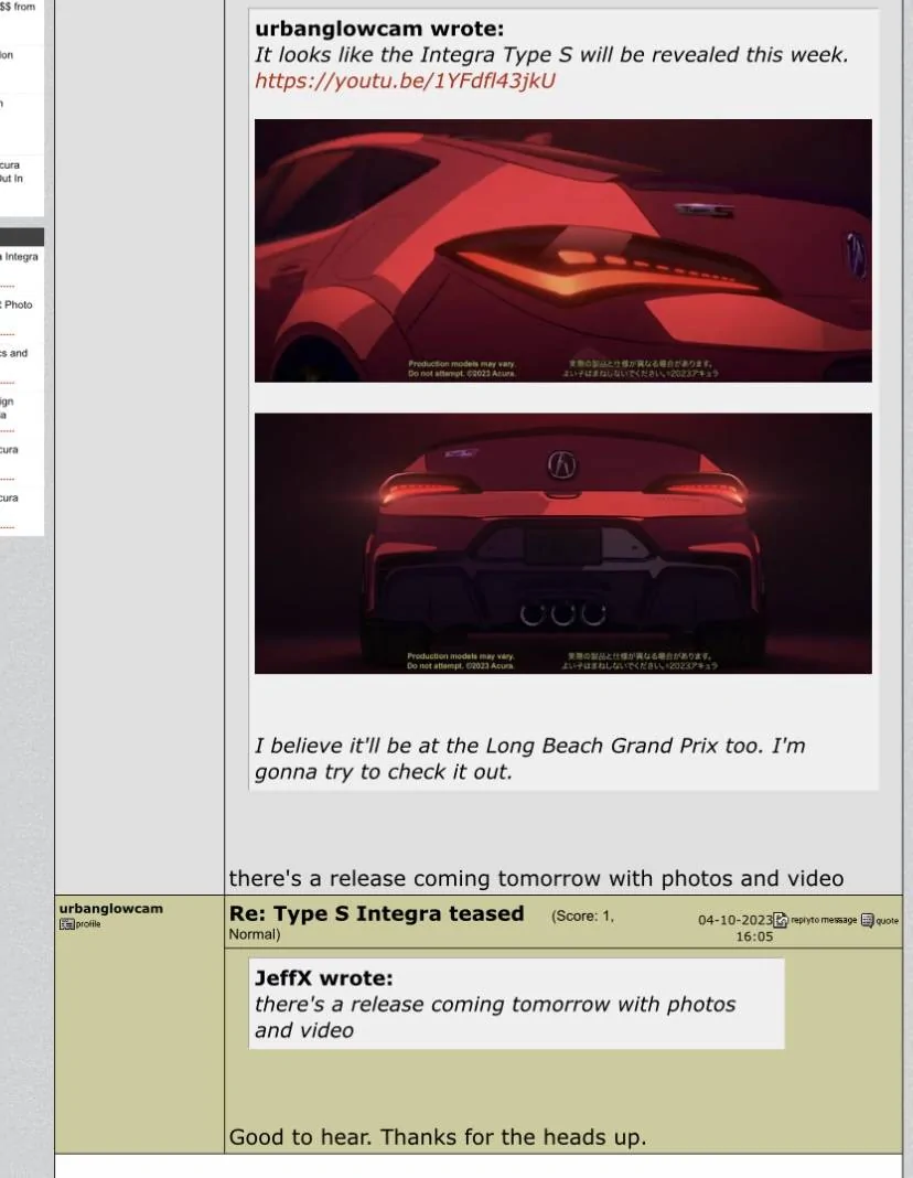 Acura Integra Official: 320 HP for 2024 Integra Type S! Full Reveal Next Month @  Acura Grand Prix of Long Beach (April 14) 66CFCE45-73C6-4252-936B-6334A1D3EA2A