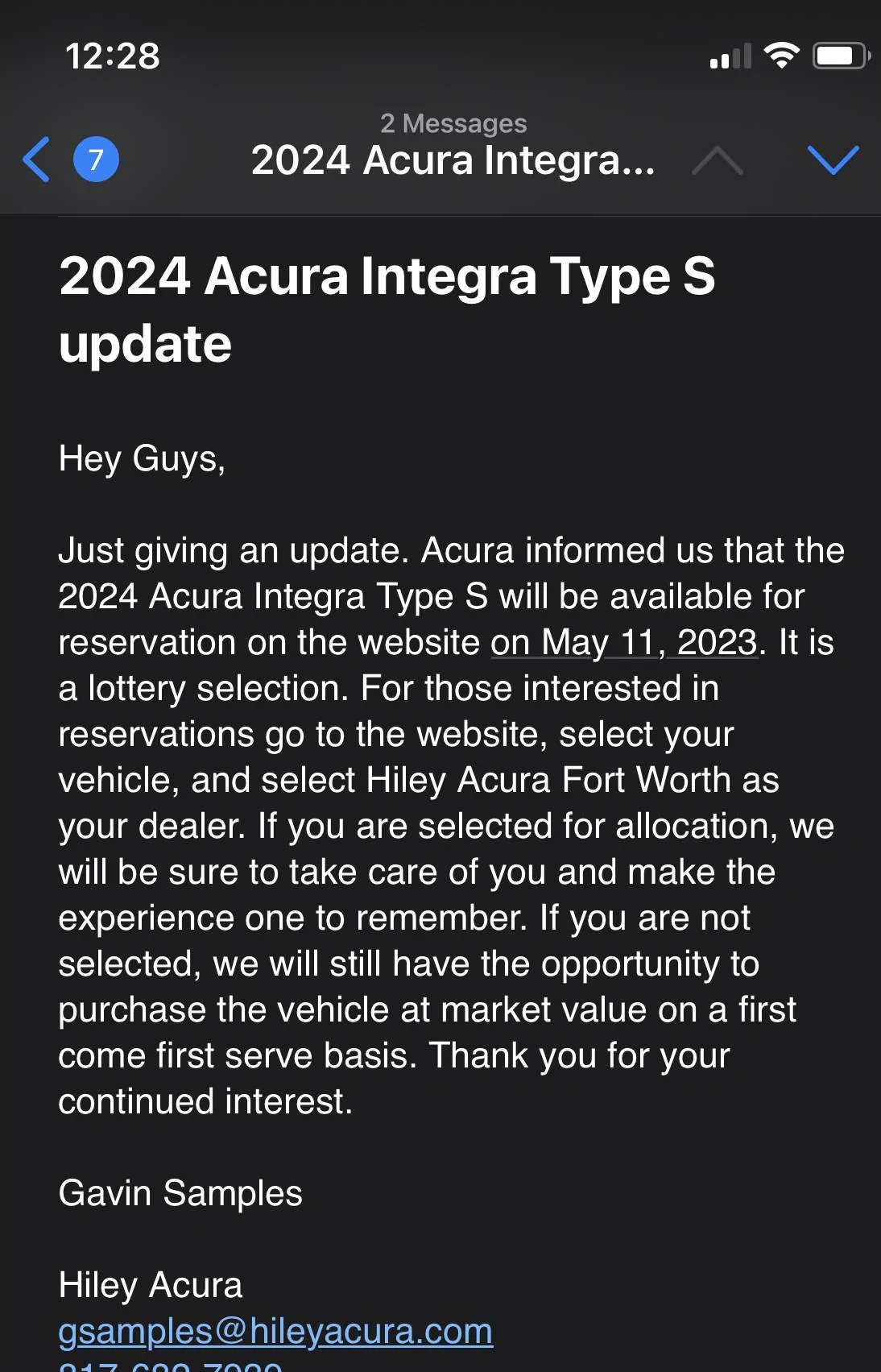 Acura Integra List of Honest Acura Dealerships For Type S (MSRP vs Markup List -- Integra Type S) IMG_7309