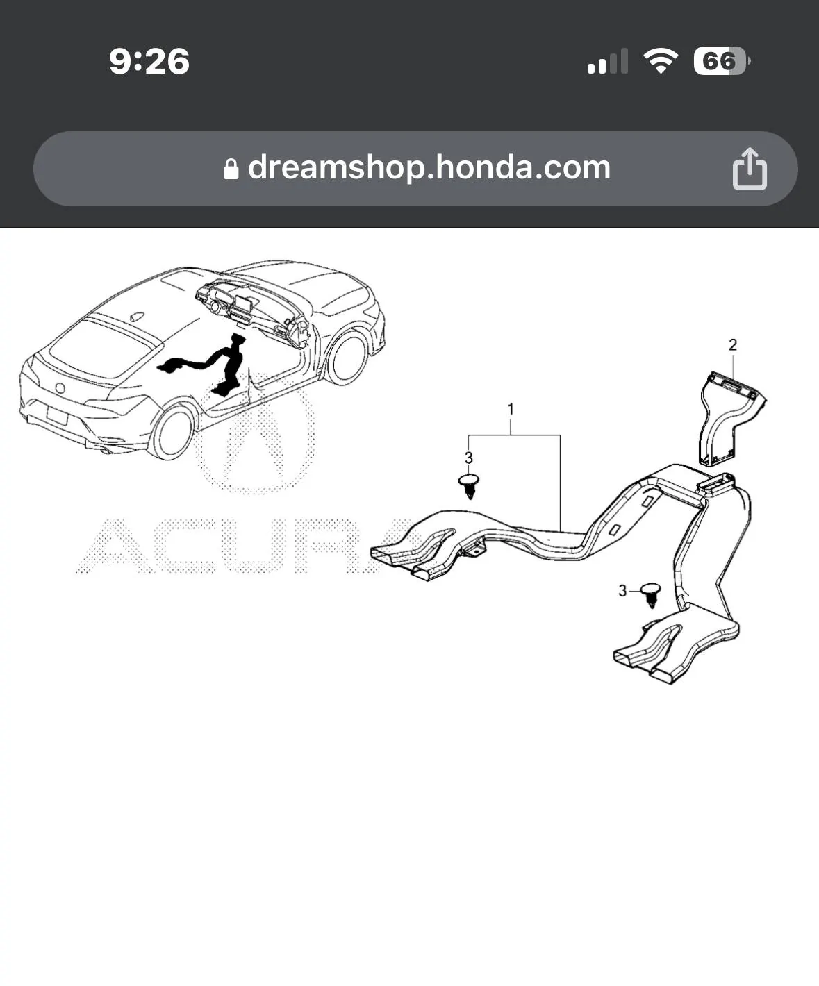 Acura Integra Rear AC vents part kit from 2022 Civic IMG_3726