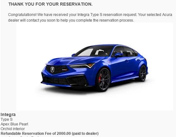 Acura Integra So....who managed to order a Type S? Captur