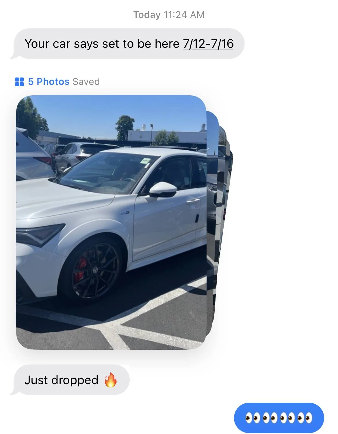 Acura Integra Integra Type-S demo arrives in Bay Area, and my updated delivery timeline. IMG_3211