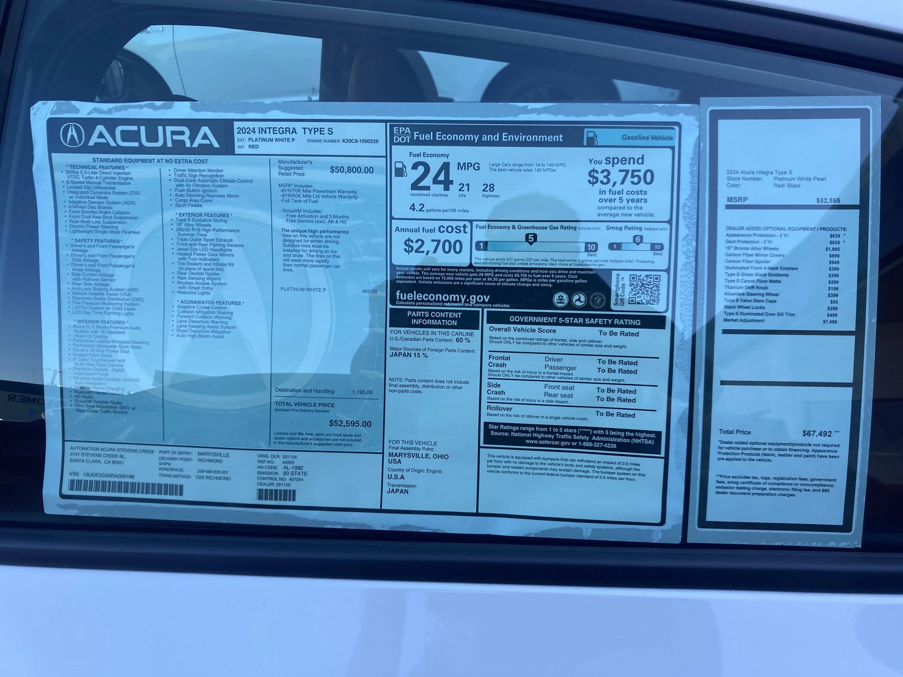 Acura Integra Integra Type-S demo arrives in Bay Area, and my updated delivery timeline. IMG_7578