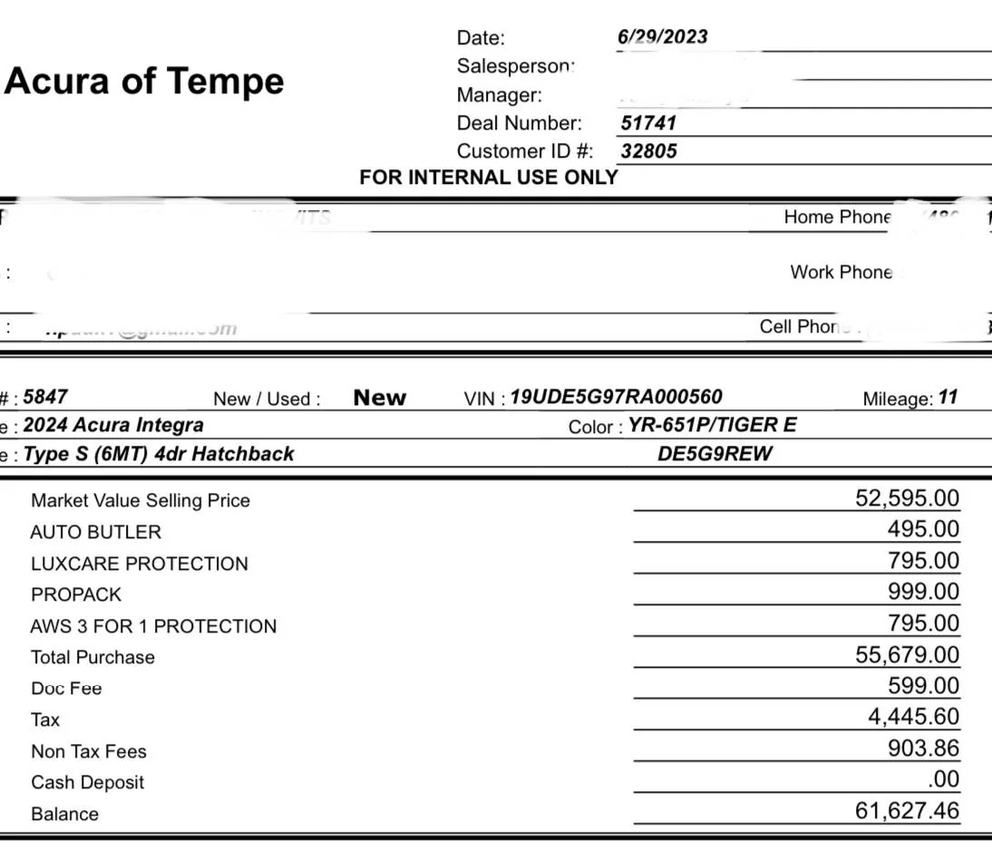Acura Integra List of Honest Acura Dealerships For Type S (MSRP vs Markup List -- Integra Type S) IMG_0527