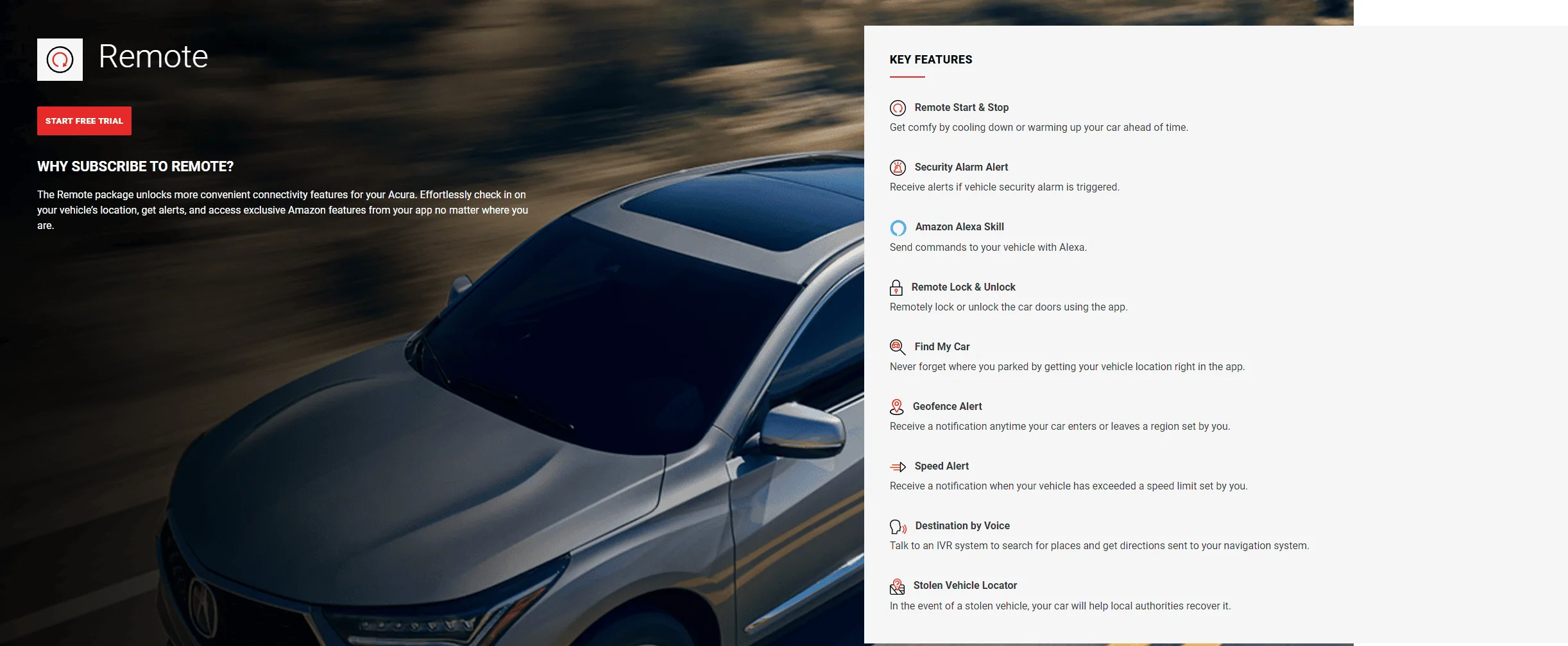 Acura Integra AcuraLink Smartphone App - Type S Captur