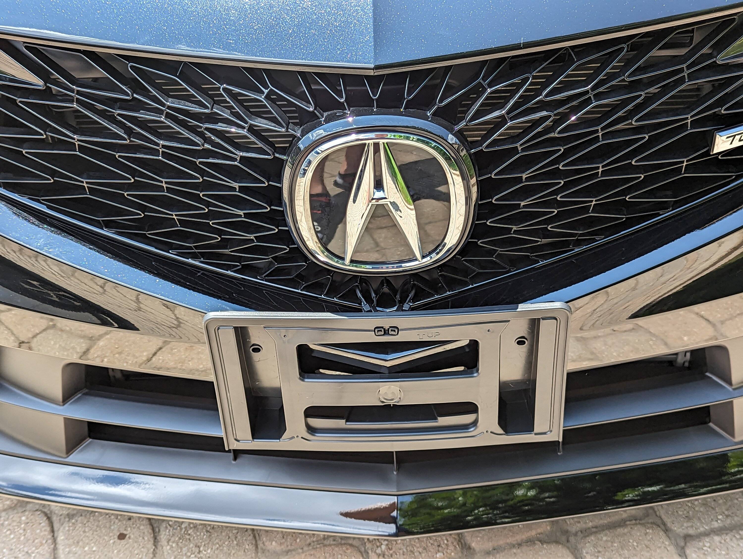 Acura Integra ITS Front license plate relocation PXL_20230710_172518869