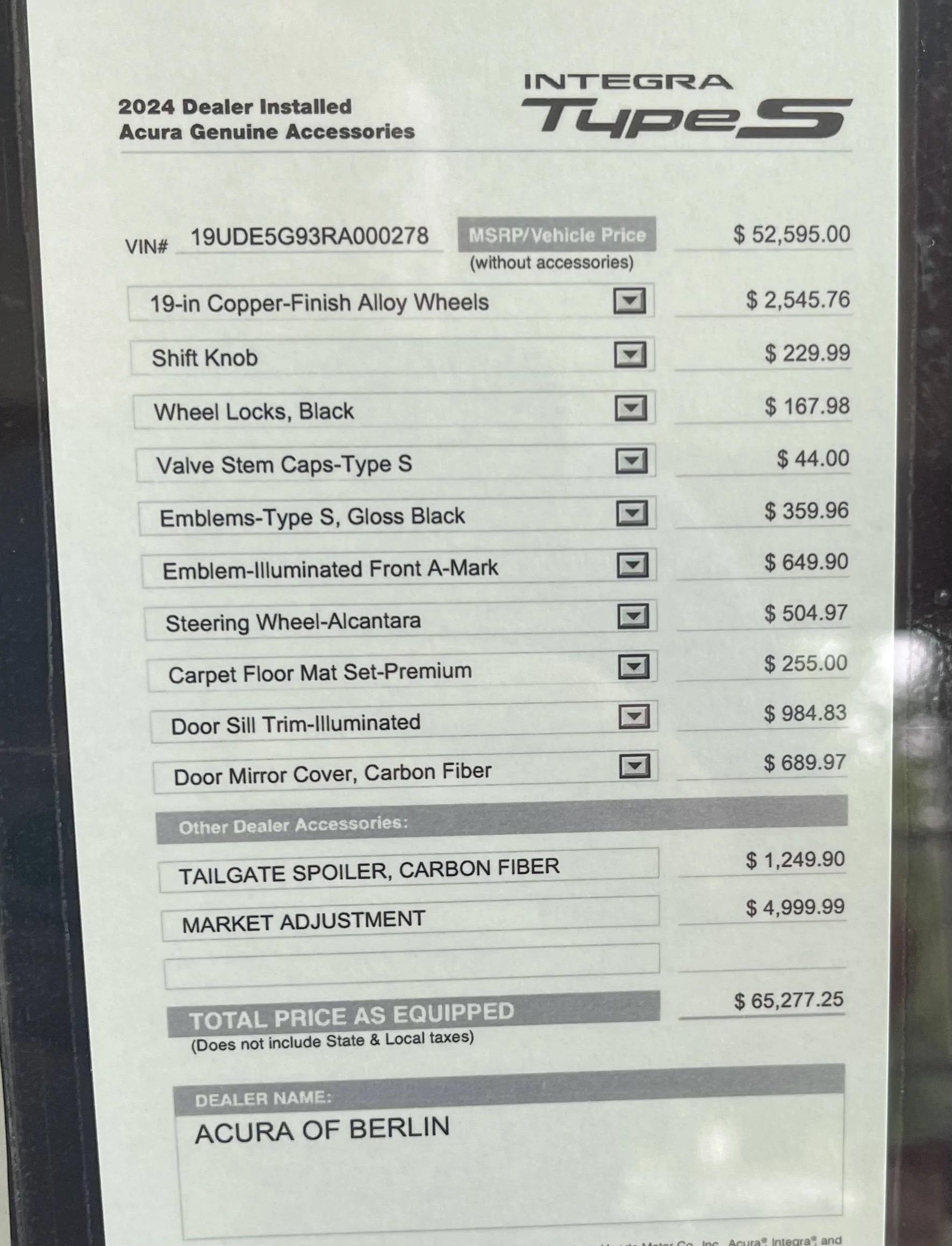 Acura Integra List of Honest Acura Dealerships For Type S (MSRP vs Markup List -- Integra Type S) B431CE05-574A-4B48-9562-81725EBC167D