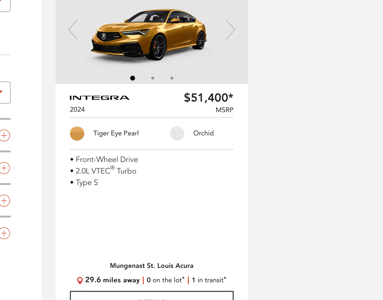 Acura Integra 2024 Estimated Production Schedule for each Color Scheme on Integra Type S PNG imag