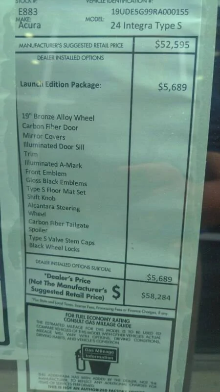 Acura Integra Who bought a Type S Demo/“Launch Edition” image_0