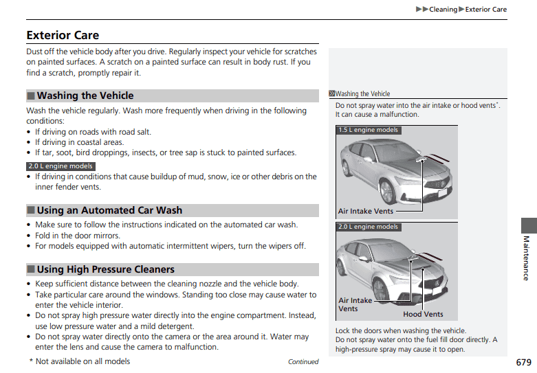 Acura Integra Automated touchless car wash - concerns about hood vent? 1697476715748
