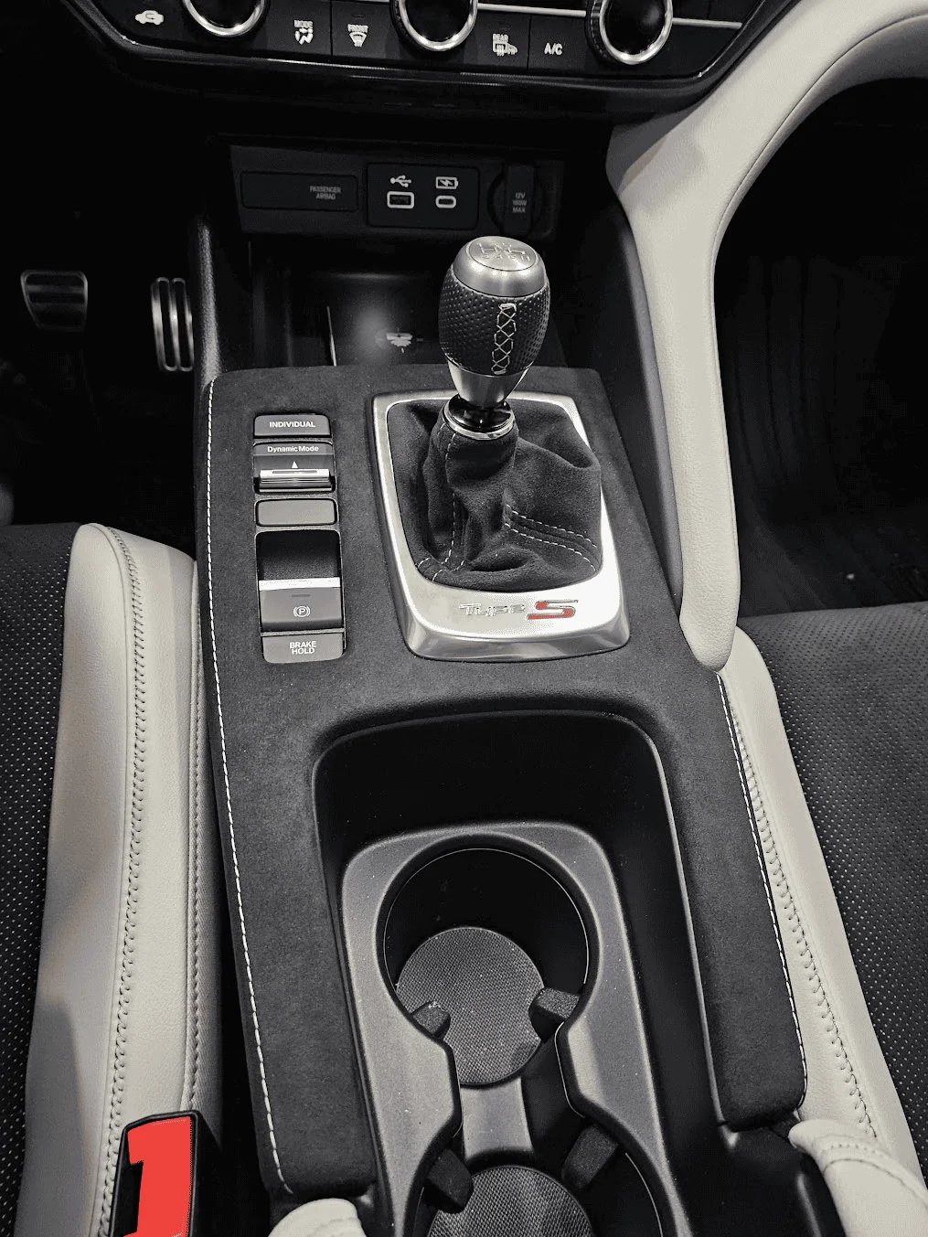 Acura Integra Alcantara Center Console with Stitching 1698643017525