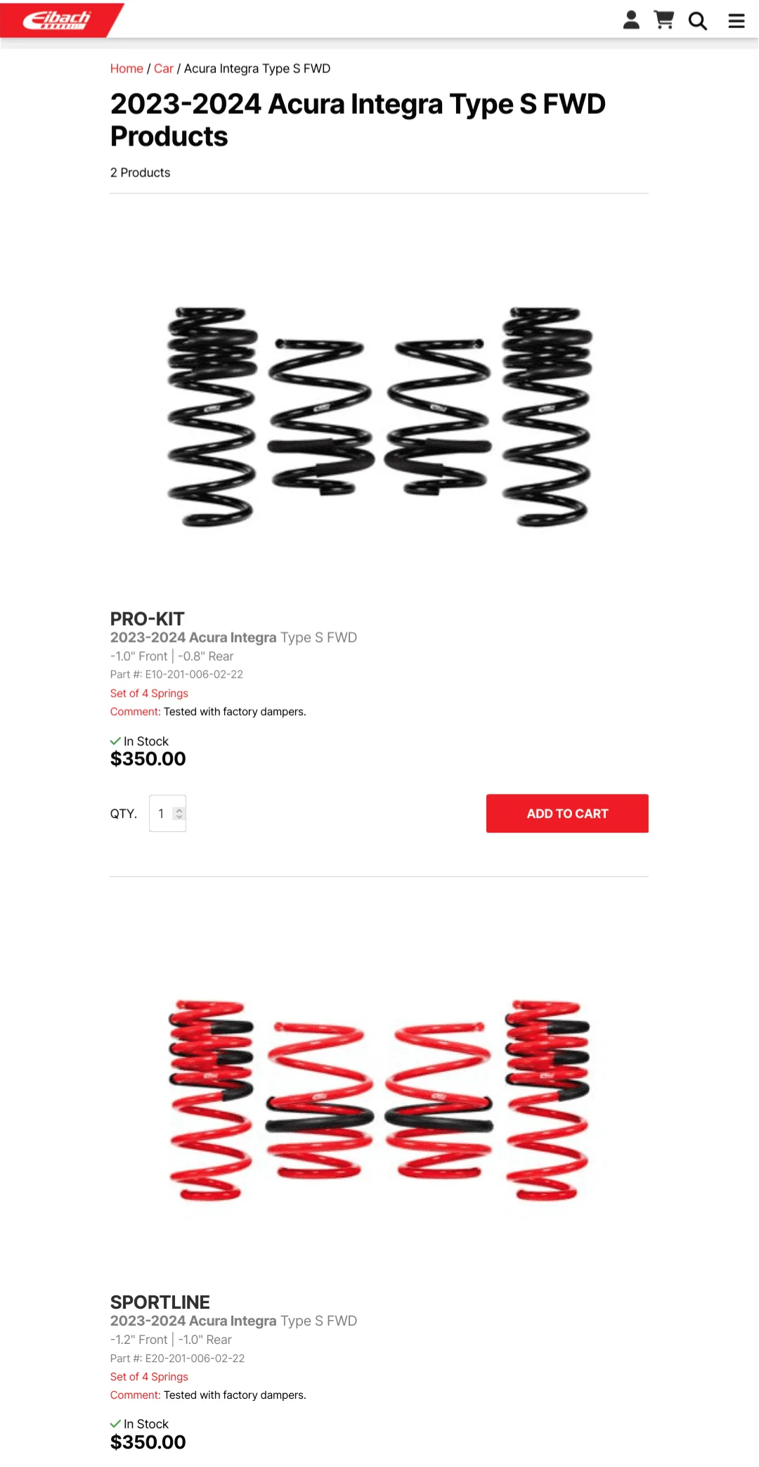 Acura Integra Eibach Pro-Kit and Sportline Screenshot_20231104-164252