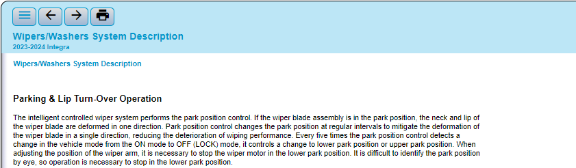 Acura Integra Wipers activated when stop button is pressed image001