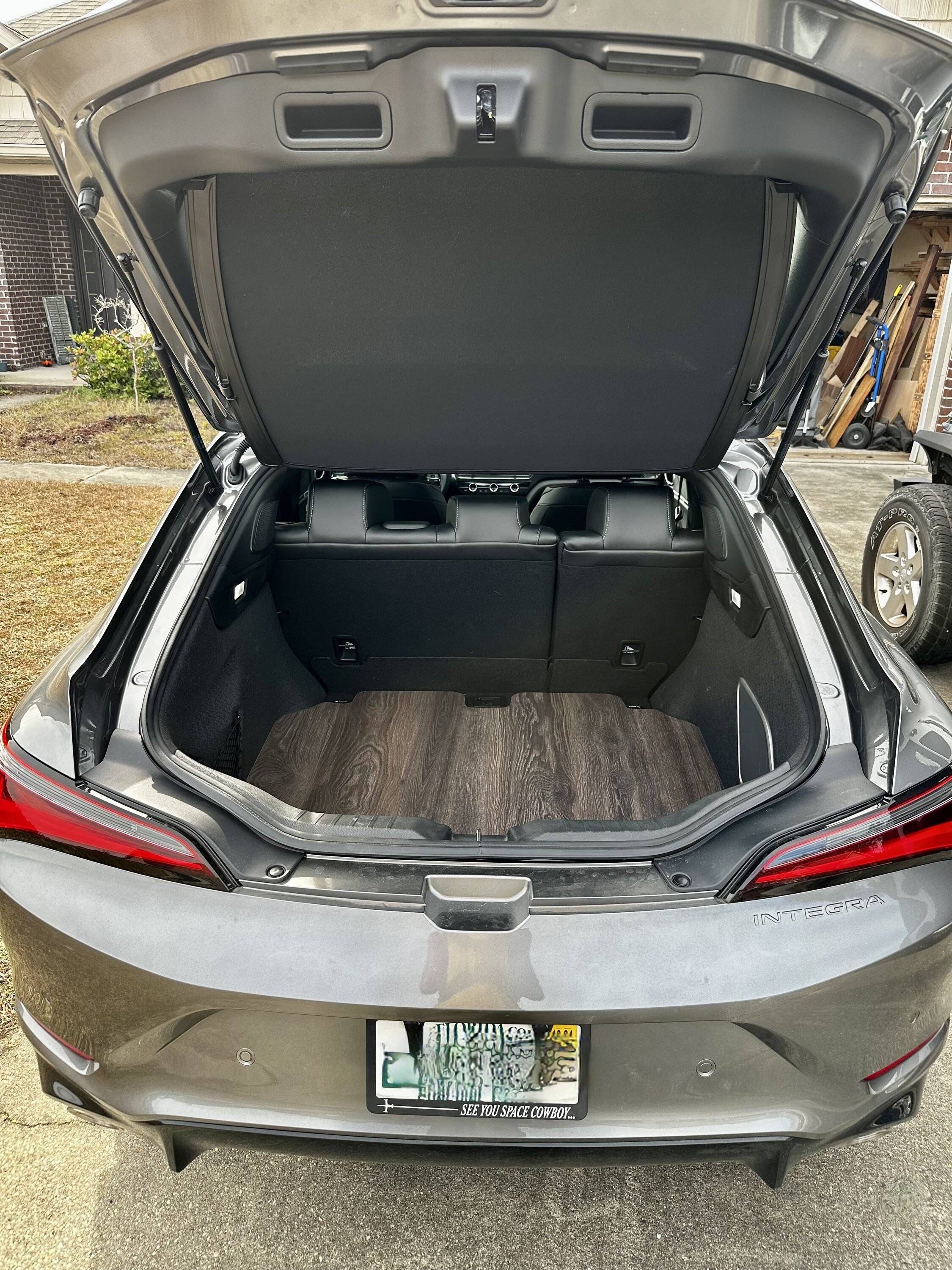 Acura Integra DIY Hardwood flooring for trunk/hatch and wooden dead pedal IMG_7079