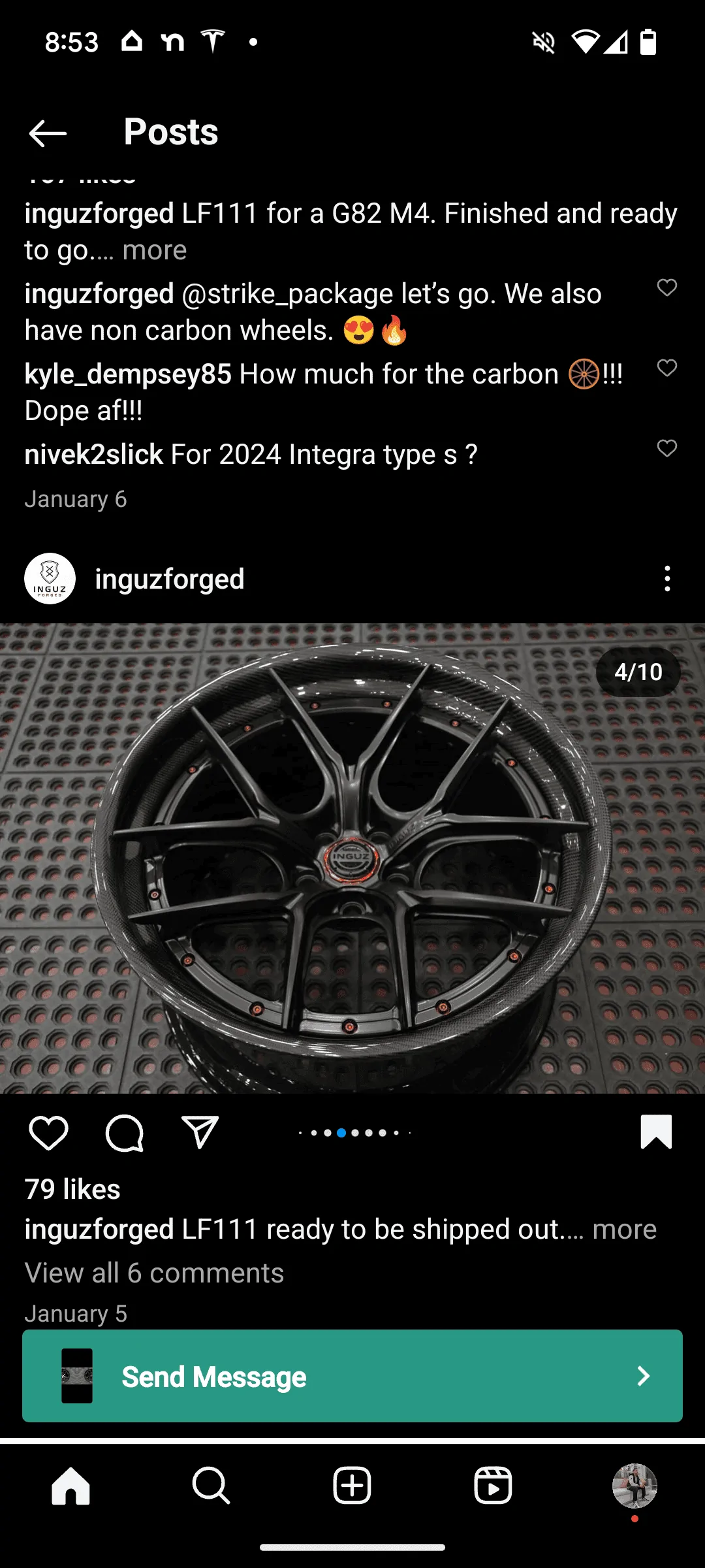 Acura Integra Carbon fiber two piece wheel Screenshot_20240114-205322