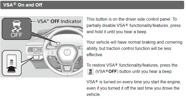 Acura Integra How do I get RH side of dash to display info when VSA is off? 1708966433202