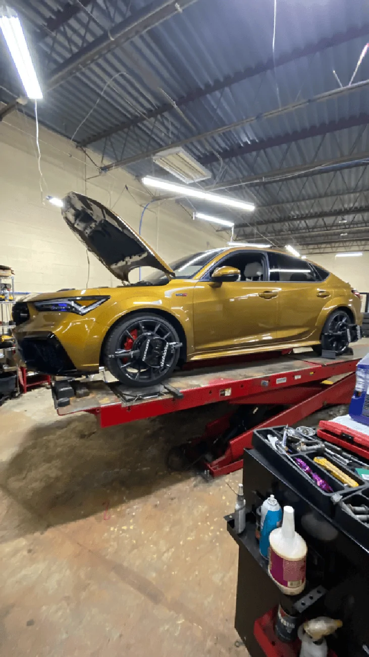 Acura Integra Removed Factory Strut Alignment Pins + Alignment for B Street AutoX IMG_5933