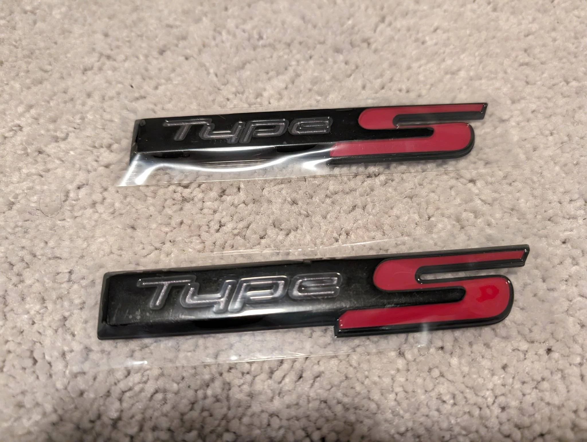 Acura Integra SOLD: OEM Black Type S Badge (New -- Pair only) 53586765000_11680ff016_k