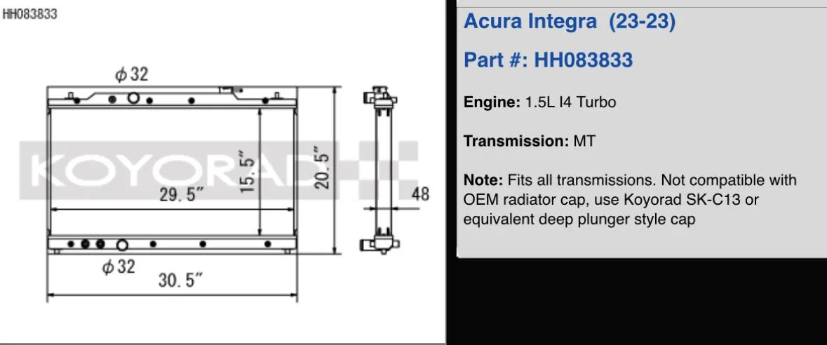 Acura Integra Incompatibility with upgraded Koyo radiator and PRL High Volume Intake IMG_7999