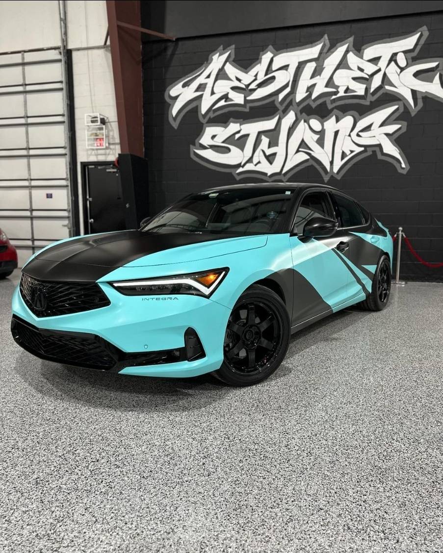 Acura Integra Aspec MT with 20" Volk TE37s, Mugen exhaust, Two tone wrap Screenshot_20240204_195527_Instagram