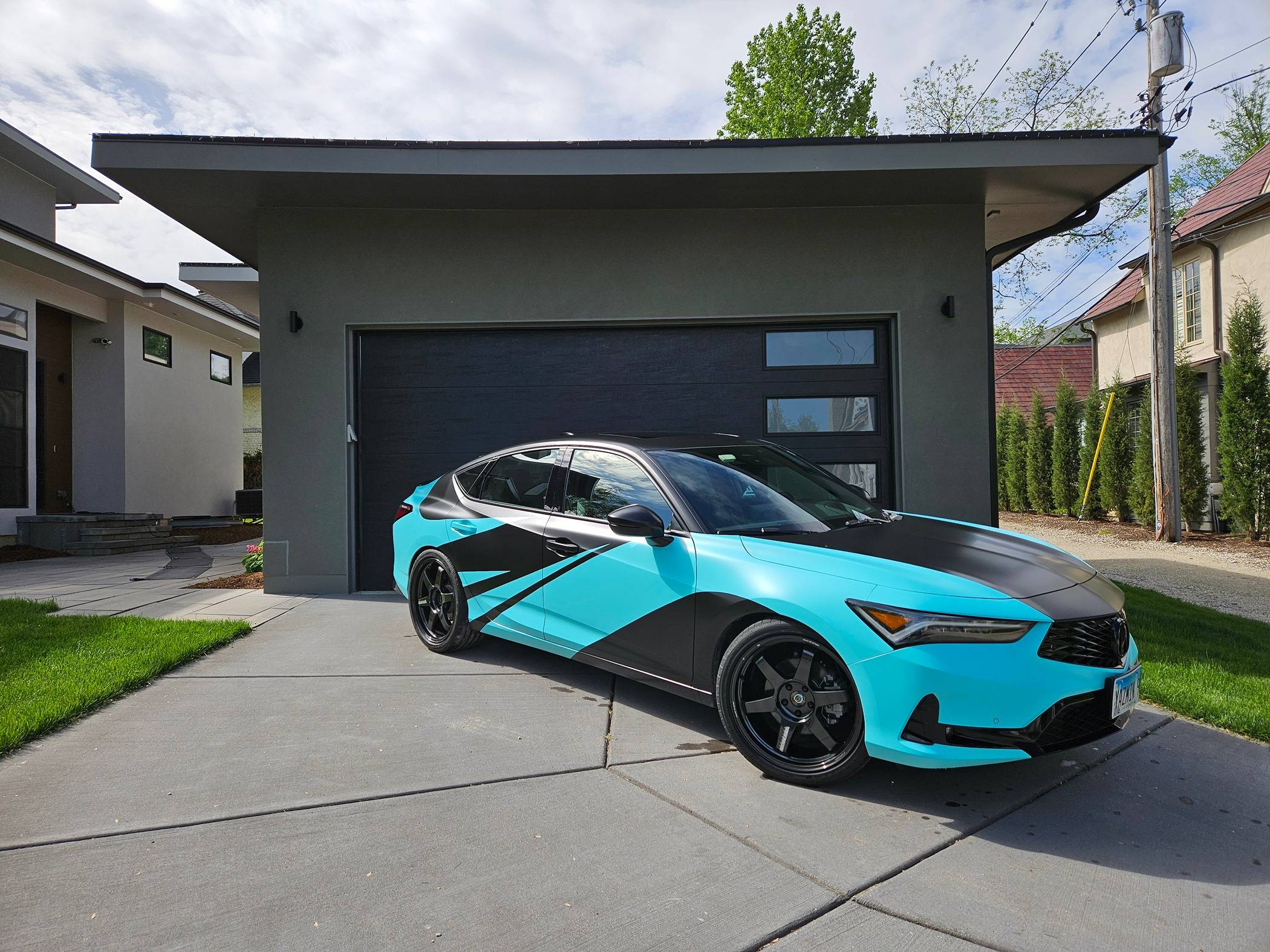 Acura Integra Aspec MT with 20" Volk TE37s, Mugen exhaust, Two tone wrap 20240506_094135