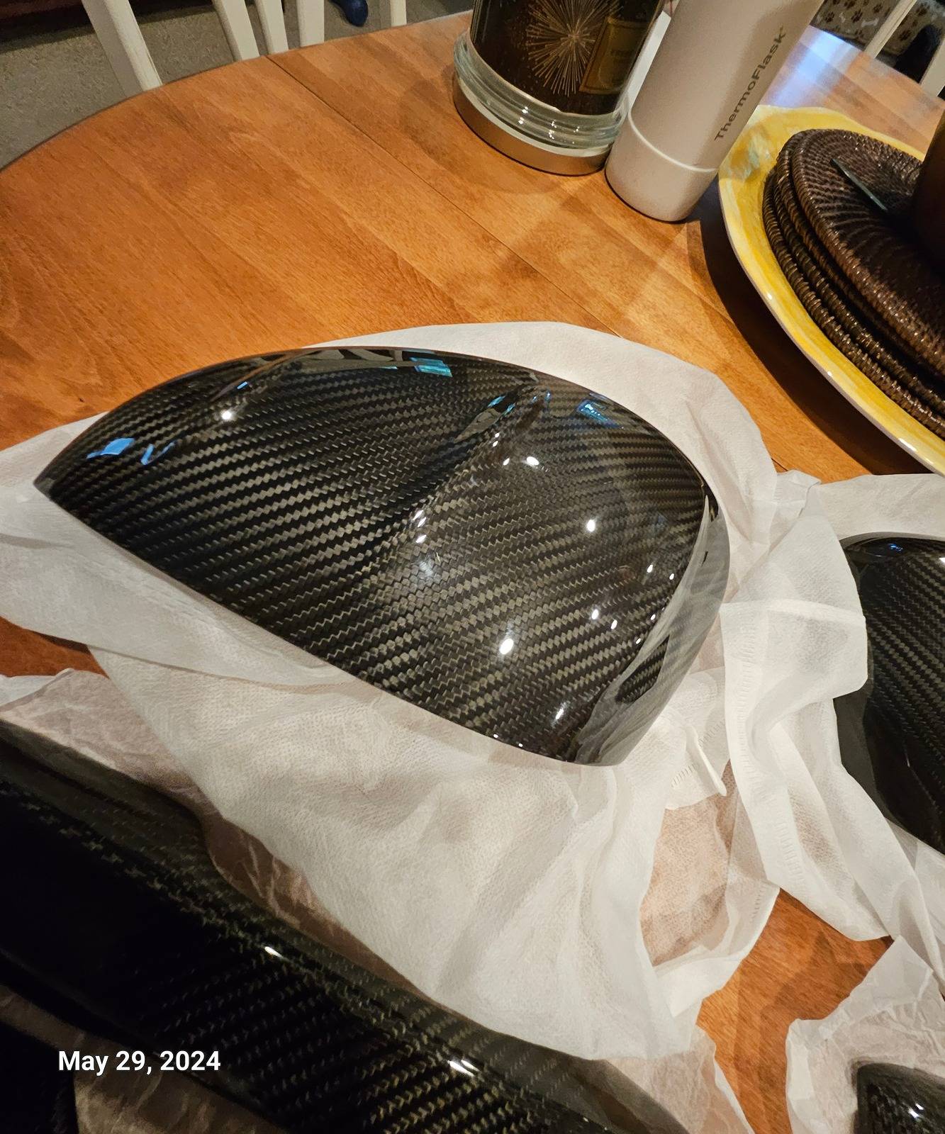 Acura Integra Real dry weave carbon fiber caps with matching door handles 20240529_125242