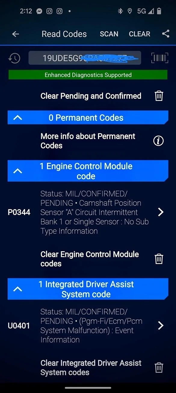 Acura Integra Integra Emissions System Problem Screenshot_20240630-141206