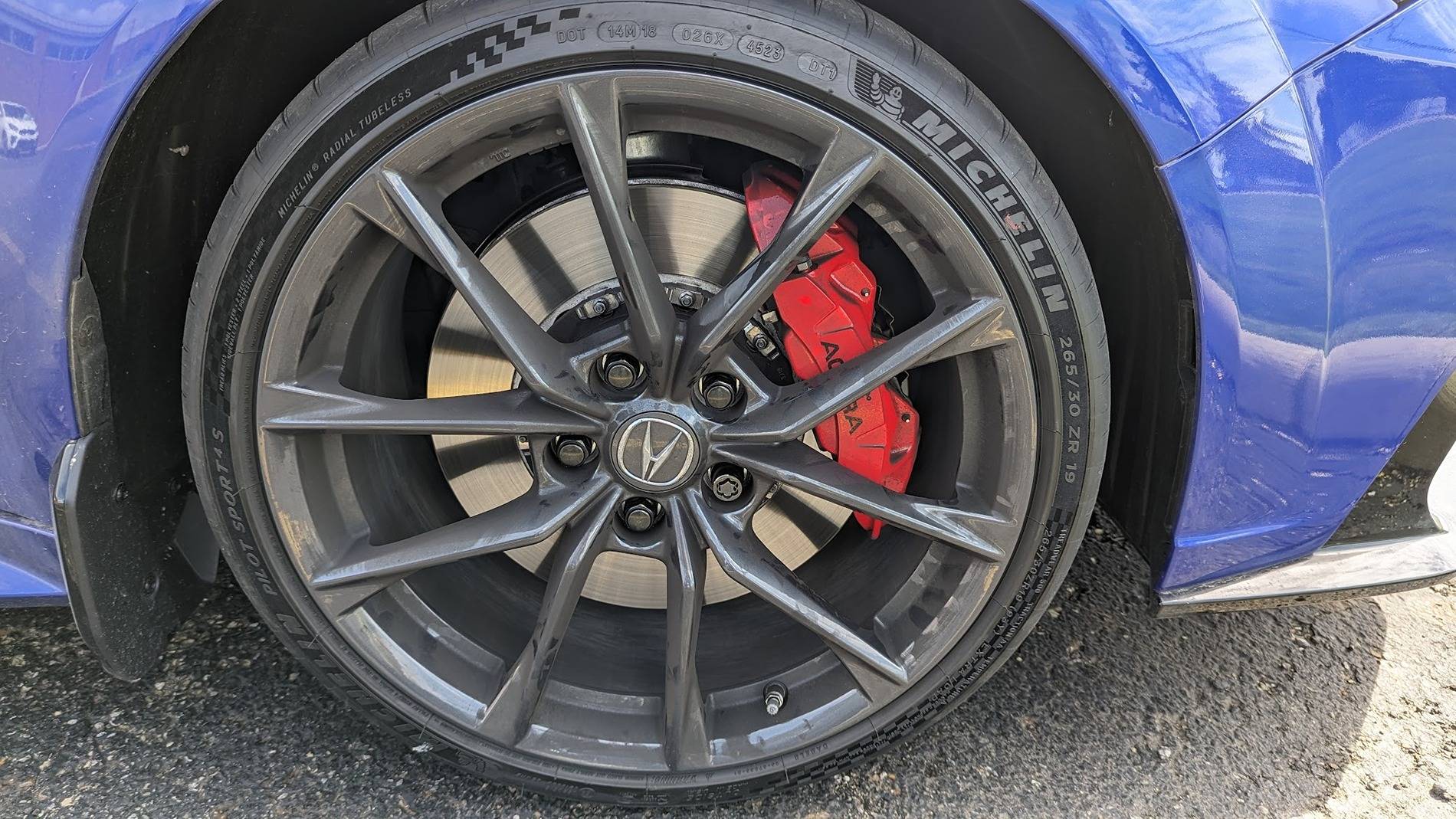 Acura Integra Alternative mud guards? vs OEM? front-passsenger-dirty-wheel