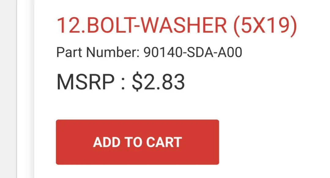 Acura Integra ITS Center Console Screw Size? Screenshot_20240917-222945