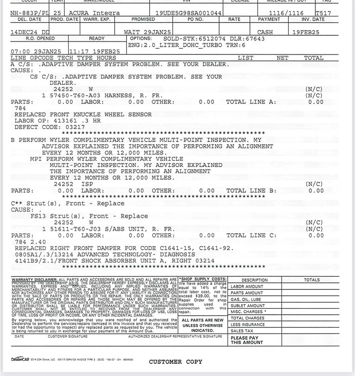 Acura Integra Adaptive suspension error IMG_1053