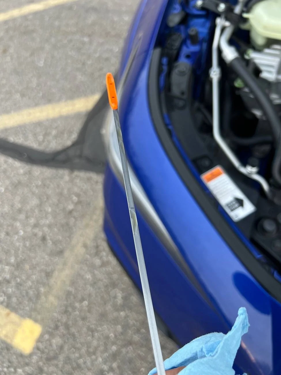 Acura Integra Oil change dip stick reading high IMG_7214