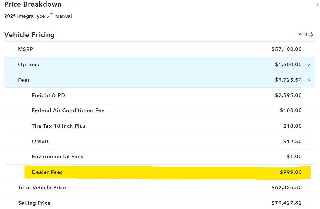 Acura Integra Canada ordering Screenshot 2025-05-11 121328