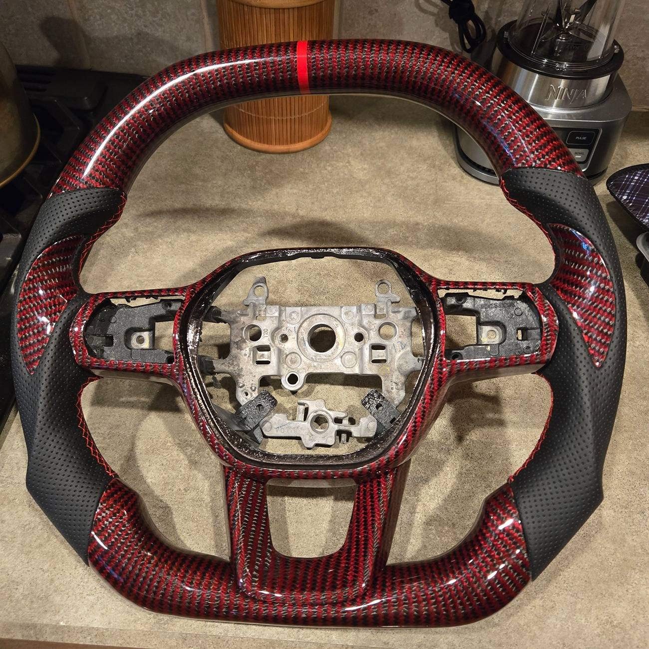 Acura Integra Custom red carbon fiber steering wheel 20250520_191022