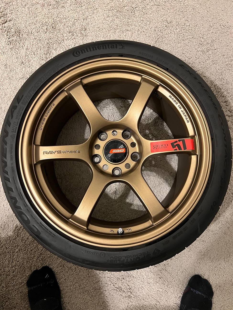 Acura Integra 5x120 RAYS Gramlights 57DR 18x9.5 +38 with tires and lugnuts for sale IMG_7128