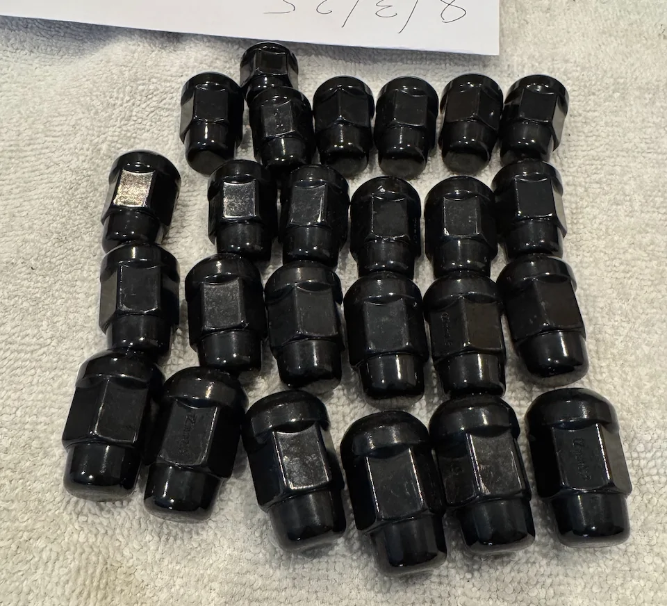 Acura Integra Gorilla, Black, M12x1.5 ball seat lug nuts, 1.38" tall acorn style, 24 pcs lugs_03