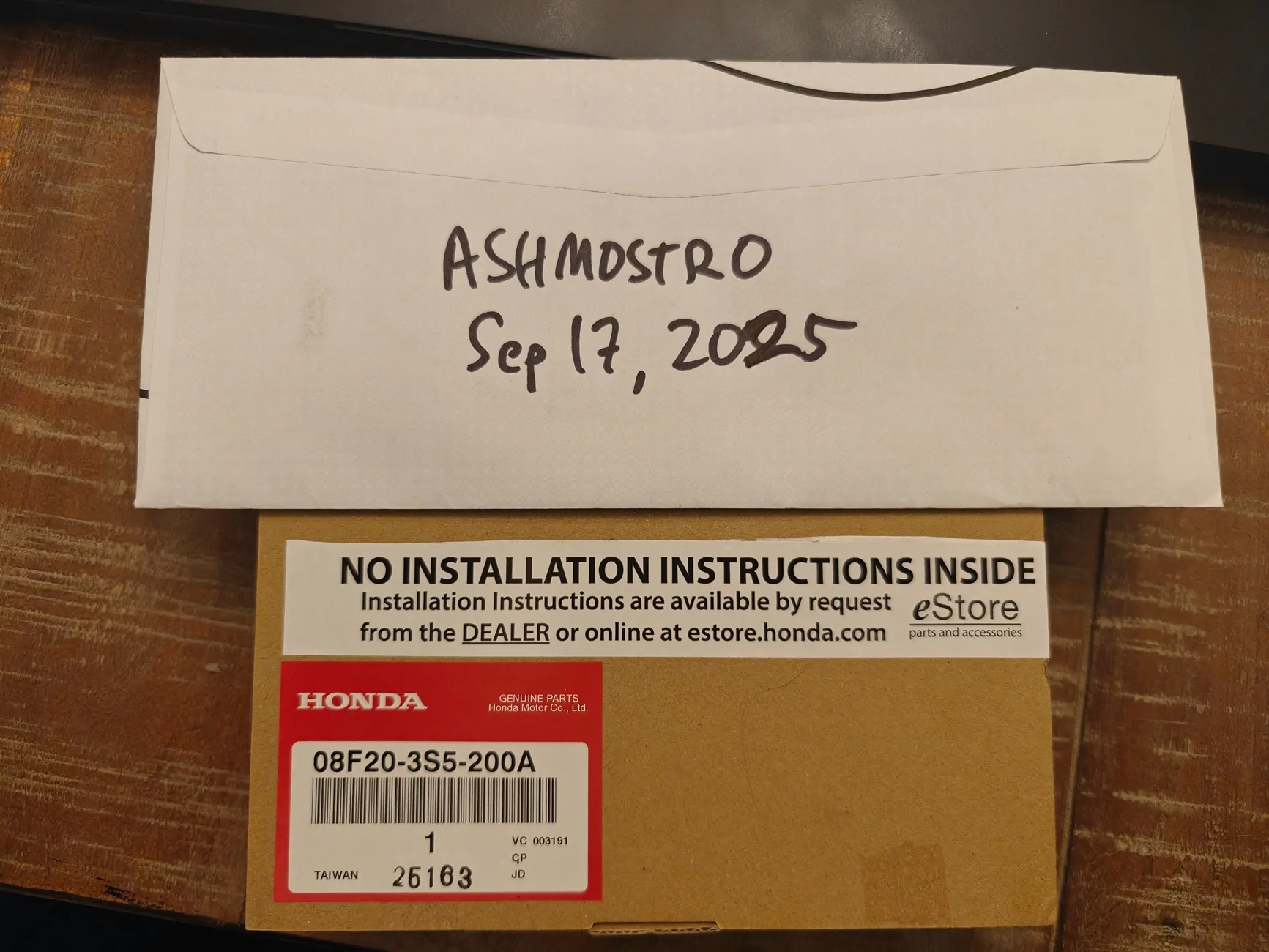 Acura Integra BNIB Rear Black A-Mark (OEM) IMG20250917213552