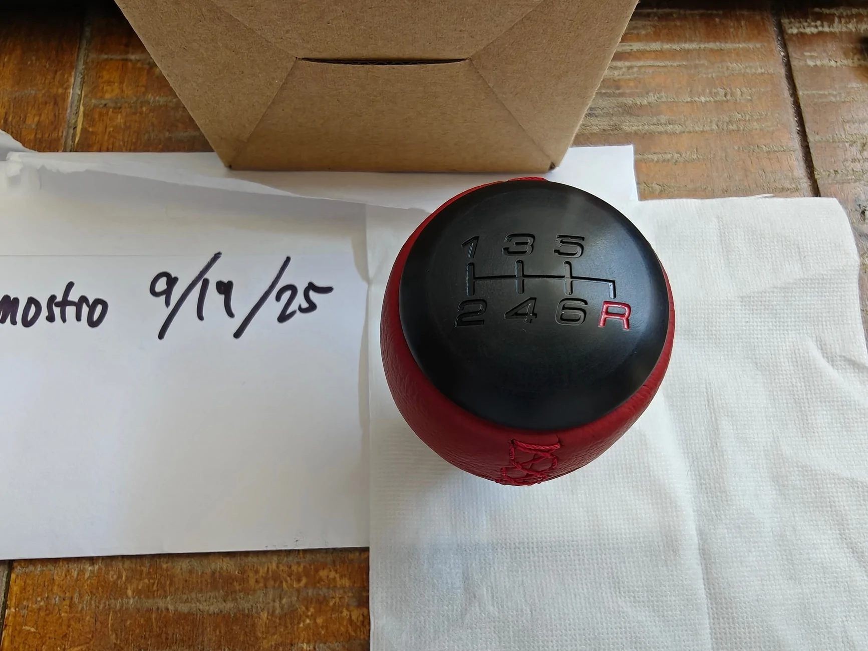 Acura Integra FS: OEM Honda accessory red leather shift knob IMG20250919120419