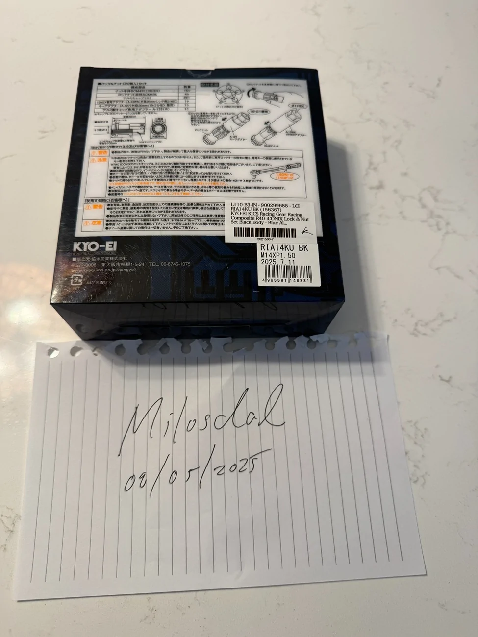 Acura Integra FS: NIB Genuine Kics R40 Iconix w/ Blue Aluminum Caps and Locks 260795-1b1c3ecaaa642b1b7bc76f52179ba840