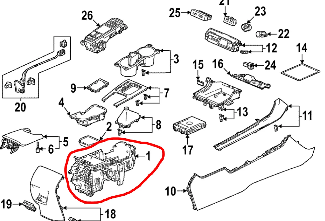 Acura Integra FS: BNIB FL5 center console base 1759333640052-ni