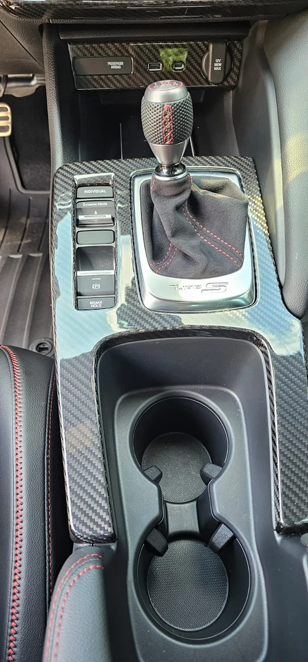 Acura Integra Center Console Facelift w/ VViVid honeycomb pattern wrap and Acuity Poco shift knob 1761122734944-og