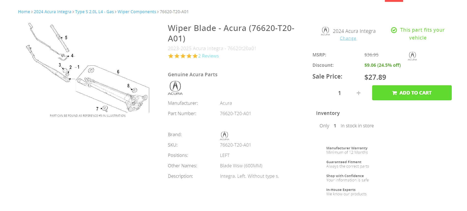 Acura Integra Wiper Blades... 1763811517004-nt