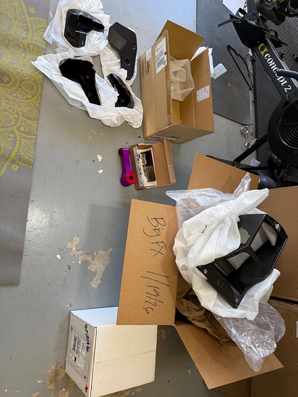 Acura Integra NIB Partout-Cobb intake and ap/oem mudflats/wunder pitch stop/artwork body shop IMG_1180
